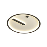 Modern Led Circle Flush Mount Metallic Ceiling Light In Black & White 12’/16’/19.5’ Wide