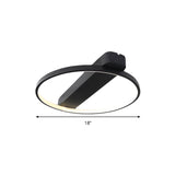 Modern Ring Acrylic Flush Light: 18/25.5 Wide Led Ceiling Fixture For Living Room (Black/White)