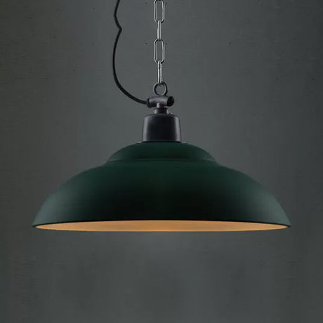 Vintage Style Double Bubble Hanging Ceiling Light For Living Room - Black/Green Metal Shade Green