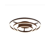 Contemporary White Led Flush Ceiling Light - 3/4 Rings Acrylic Coffee Flushmount Lamp