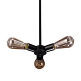 Vintage Black Finish Metal Chandelier With Hanging Rod - 3/4/5 Lights Perfect For Bars