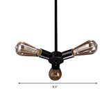 Vintage Black Finish Metal Chandelier With Hanging Rod - 3/4/5 Lights Perfect For Bars