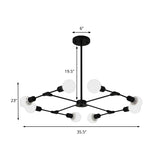 Metallic Black/Gold Chandelier: Modern 6/8 Light Industrial Ceiling Fixture For Bedroom