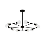 Metallic Black/Gold Chandelier: Modern 6/8 Light Industrial Ceiling Fixture For Bedroom