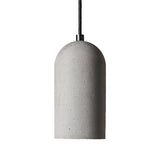 Antique Style Gray Cement Pendant Light - 1 Cylinder Shade Hanging Lamp For Living Room