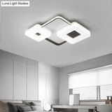 16’/19.5’/35.5’ Coffee Square/Rectangular Led Flush Mount Lamp - White Light Acrylic Ceiling