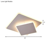 16/19.5 Creative Flush Mount Light With Overlapping Design - Modern Acrylic Round/Square/Triangle