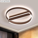 16’/19.5’ Flush Mount Coffee Halo Ring Led Ceiling Light In Warm/White With Stepless Dimming &