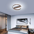 16’/19.5’ Flush Mount Coffee Halo Ring Led Ceiling Light In Warm/White With Stepless Dimming &
