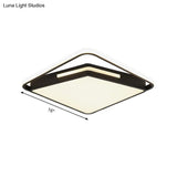 16’/19.5’ Metal Square Ceiling Mount Light Fixture - Contemporary Black/White Flush In