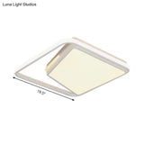 16’/19.5’ Metal Square Ceiling Mount Light Fixture - Contemporary Black/White Flush In