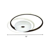 16/19.5 Modern Led Flush Ceiling Light - White Acrylic Bedroom Fixture