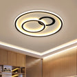 16’/19.5’ Modern Round Flush Lamp Metallic Led Ceiling Fixture Black 3 Color Light - Perfect