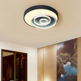 16’/19.5’ Multi - Ring Flush Mount Fixture In Black - Acrylic 1 Light Round Ceiling Lights With