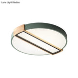 16’/19.5’ Nordic Led Flushmount Ceiling Light - White/Grey/Green Round Acrylic Shade