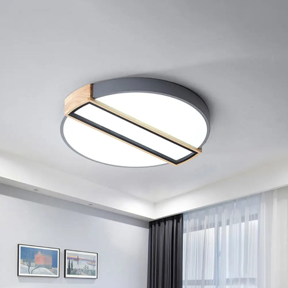 16’/19.5’ Nordic Led Flushmount Ceiling Light - White/Grey/Green Round Acrylic Shade Grey / 16’