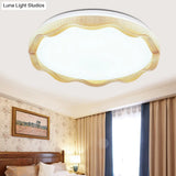 16’/19.5’ Simple Style Scalloped Ceiling Lamp With Acrylic Diffuser - White/Blue/Gold Flush