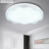 16’/19.5’ Simple Style Scalloped Ceiling Lamp With Acrylic Diffuser - White/Blue/Gold Flush