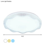 16’/19.5’ Simple Style Scalloped Ceiling Lamp With Acrylic Diffuser - White/Blue/Gold Flush