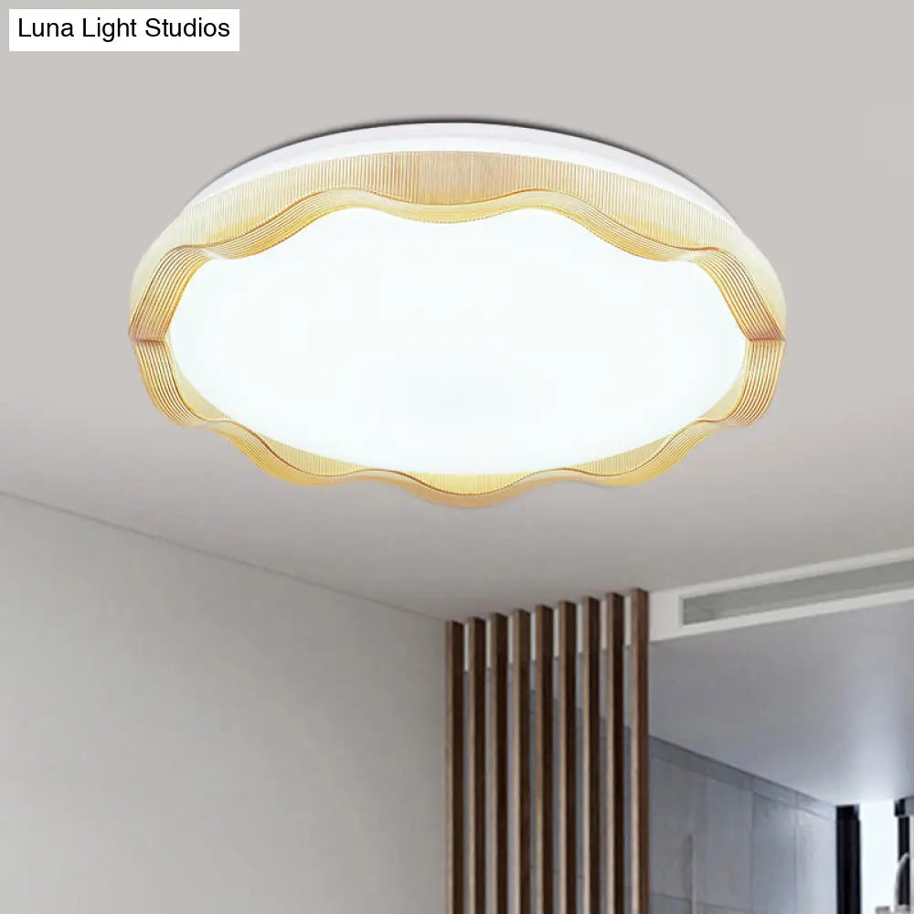 16’/19.5’ Simple Style Scalloped Ceiling Lamp With Acrylic Diffuser - White/Blue/Gold Flush