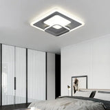 16’/19.5’ Square Ceiling Mount Light: Contemporary Acrylic Gray Led Flush Warm/White Light Grey