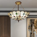 16’/19.5’ Wide Peacock Pendant Light Inverted Chandelier With Colorful Jewelry – Traditional