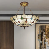 16’/19.5’ Wide Peacock Pendant Light Inverted Chandelier With Colorful Jewelry – Traditional