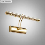 16/21.5 Modern Metal Led Bathroom Vanity Wall Sconce In Gold Finish