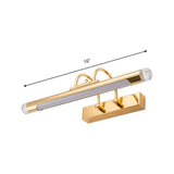 16/21 Cylindrical Vanity Light In Metallic Gold - Modernism Style Led Warm/White Lighting