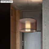16-23.5 Dia Single Pendulum Pendant Fabric Drum Suspension Lamp In Coffee - Traditional Design