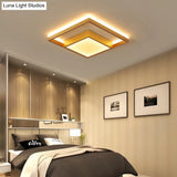 16’/23.5’ Gold Square Ceiling Light - Modern Metal Led Flush Mount In Warm/White