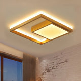 16’/23.5’ Gold Square Ceiling Light - Modern Metal Led Flush Mount In Warm/White / 16’ White