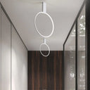 16’/23.5’ Wide Ring Led Flush Mount Ceiling Lamp In Modern Metallic Black/White/Gold Finishes