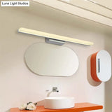 16/31.5/47 W Acrylic Straight Vanity Lamp - Sleek Chrome Led Wall Mount Light Fixture