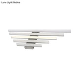 16/31.5/47 W Acrylic Straight Vanity Lamp - Sleek Chrome Led Wall Mount Light Fixture