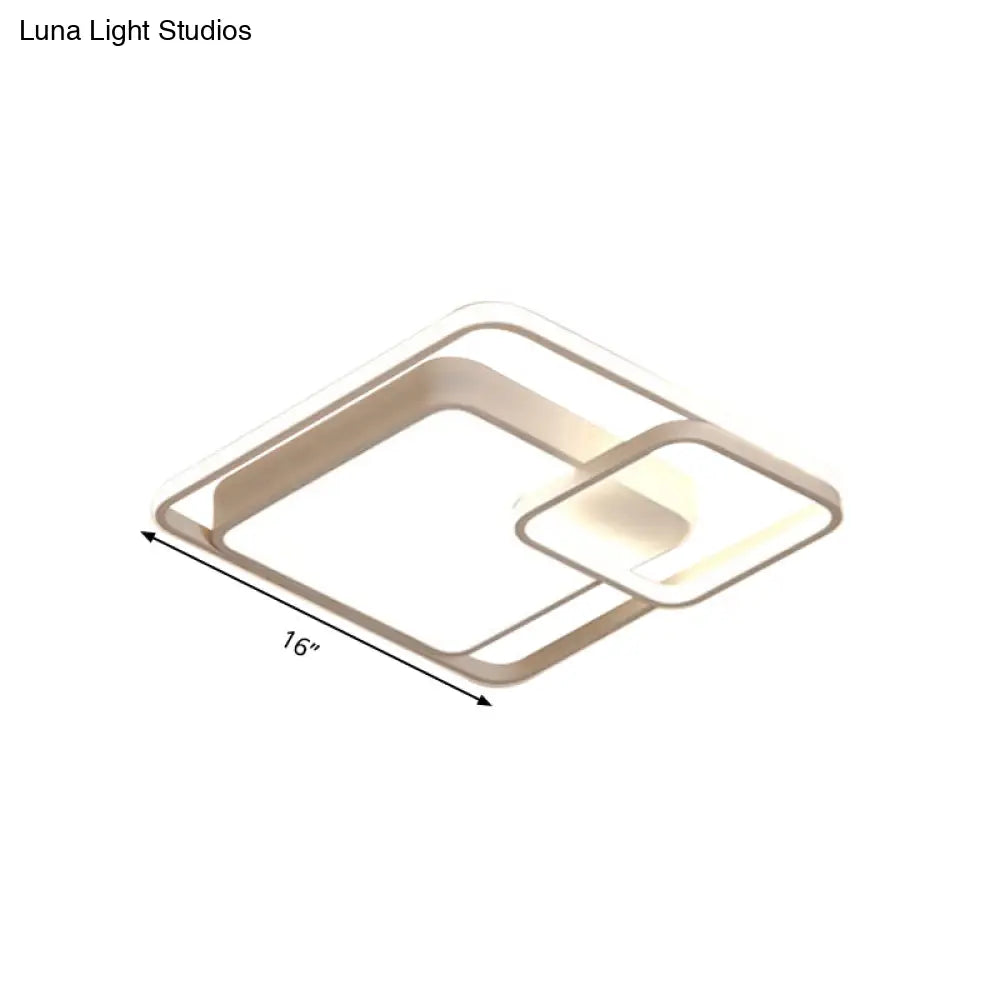16-35.5’ W Modern White Rectangle Ceiling Light With High Penetrated Acrylic Led - Flushmount In