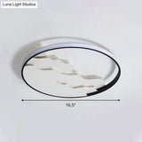 16.5’/19.5’ Wide Black Circle Led Flush Ceiling Light In Warm/White/Natural Shining Modern