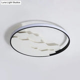16.5’/19.5’ Wide Black Circle Led Flush Ceiling Light In Warm/White/Natural Shining Modern