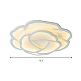 16.5/20.5 Acrylic Flush Mount Led Flower Ceiling Lamp - Modern Style White/Warm Light