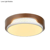 16.5’/20.5’ Dia Brown Round Flush Ceiling Light With Simplicity Acrylic Led Warm/White Fixture