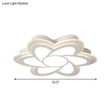 16.5’/20.5’ Flower Led Ceiling Lamp - Modernist Acrylic White Flush Mount For Office Lighting