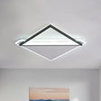 16.5’/20.5’ Led Ceiling Flush Light Metallic Black And White Rhombus Indoor Lighting Warm/White