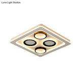 16.5’/20.5’ Nordic Squared Flush Lamp Led Ceiling Light Black & White 3 Color Options