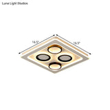 16.5’/20.5’ Nordic Squared Flush Lamp Led Ceiling Light Black & White 3 Color Options