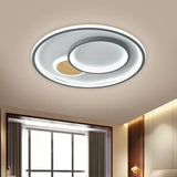 16.5’/20.5’ W Acrylic Round Modernist Led Ceiling Lamp - Grey (Warm/White Light) / 16.5’ White