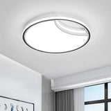 16.5’/20.5’ White Segment Flush Mount Lamp - Simplicity Led Acrylic Lighting In Warm Light
