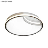 16.5’/20.5’ White Segment Flush Mount Lamp - Simplicity Led Acrylic Lighting In Warm Light