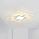 16.5’/20.5’ Wide Acrylic Square Ceiling Mounted Light - Modern Simple Style White Led Flush