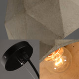 Vintage Cement Pendant Hanging Lamp: Bowl/Cylinder/Semi Circle Shape 1 Light Grey - Ideal For Dining