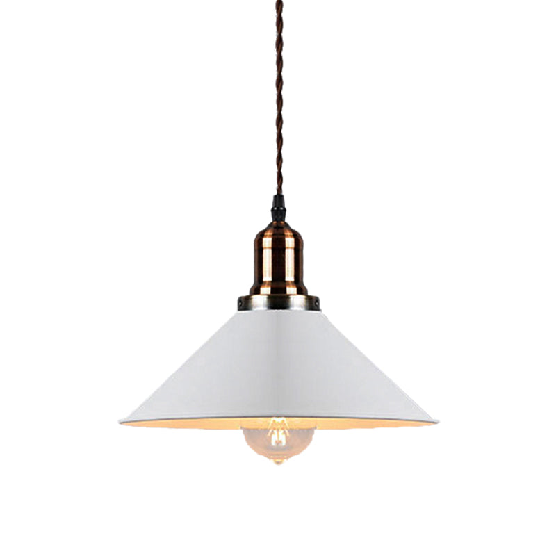 Stylish Metal Pendant Light With Cone/Saucer/Dome Shade - Loft Design In White Ideal For Restaurants